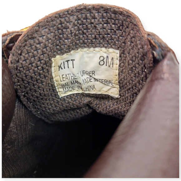 On Your Feet SZ 8 Kitt Work Boot Style Chunky Brown 100% Genuine Suede Boots - Picture 8 of 9